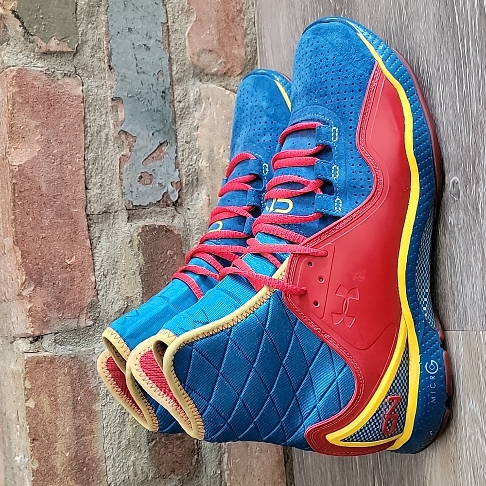 Under Armour Mens CN1 Superman Highlight Trainer Shoe Red Blue Yellow Sz 10.5 - Picture 4 of 12
